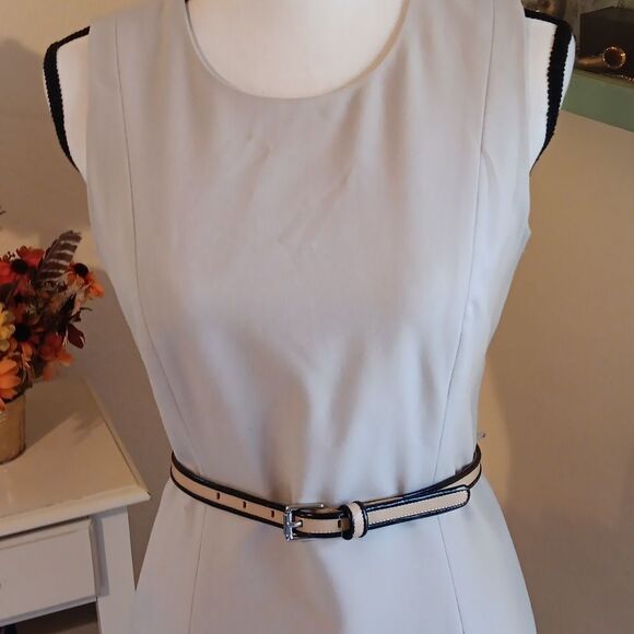 Calvin Klein Woven Sheath Dress  Beigecore, Quiet Luxury, Classic - Picture 2 of 15